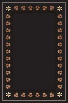 A dramatic black and copper border combines stylized leaves, flowers, and r.. Stock Illustration