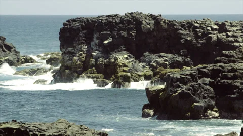 Dramatic Black Basalt Cliffs Stock Footage 32153982