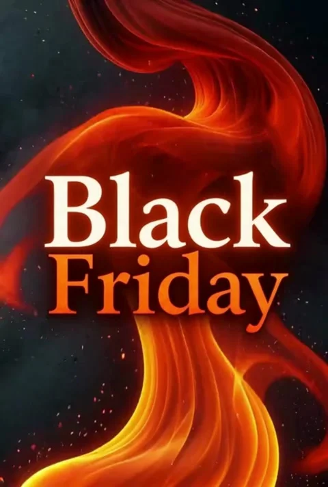 Dramatic Black Friday Announcement: Fiery Text Reveal with Explosive Visual.. Stock-Footage 320596223
