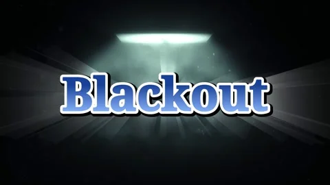 Dramatic blue blackout text animation with glowing light rays with dark Stock-Footage 343506038