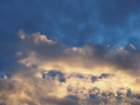 Dramatic blue sky with clouds background Stock Photos