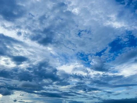 Dramatic Blue Sky with Clouds 스톡 사진