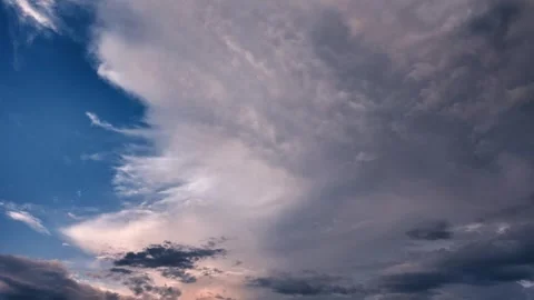 Dramatic blue sky with clouds timelapse Stock Footage 337876854