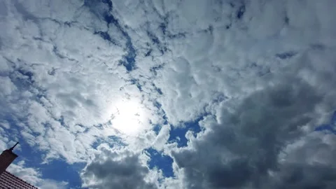Dramatic blue sky with white clouds timelapse Stock Footage 334237375