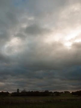 Dramatic blue weather rainy stormy sky background Stock Photos