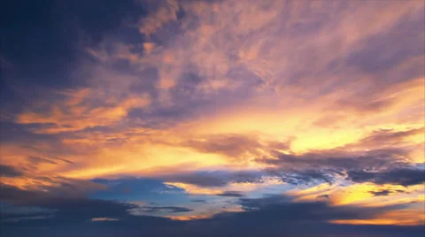Dramatic bright sunset clouds and sky time-lapse Stock Footage 38048144