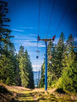 Dramatic cableway Stock Photos