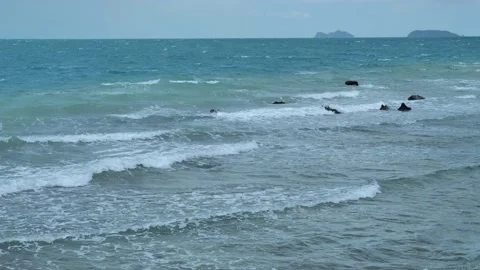 Dramatic calm seascape Stock Footage 133875972