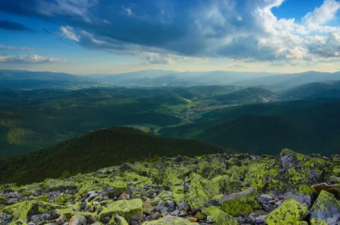 Dramatic Carpathians landscape Stockfoto's