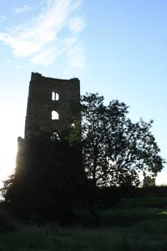 Dramatic castle and tree Stock Photos