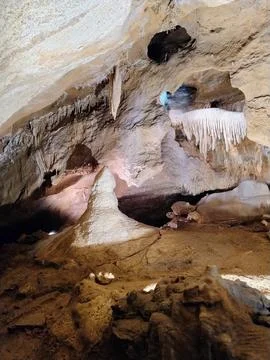 Dramatic Cave Interior Reveals Nature's Artistry 스톡 사진