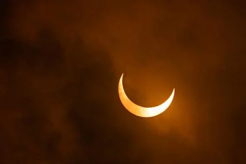 Dramatic celestial event of the Annular Solar Eclipse near Pleasanton, TX Fotos Stock