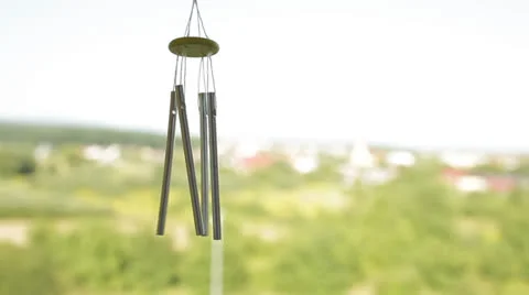 Dramatic chime in wind with sound Stock Footage 26647405