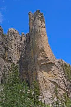 Dramatic Chimney Pinnacle in the Mountains 스톡 사진