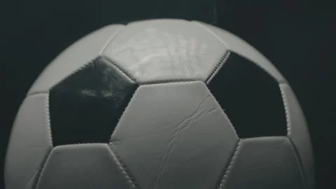Dramatic, cinematic macro texture shots of a soccer ball Stock Footage 266189592
