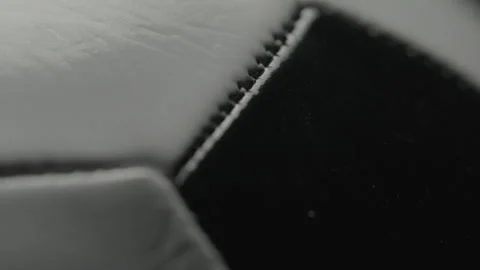Dramatic, cinematic macro texture shots of a soccer ball Stock Footage 266189878