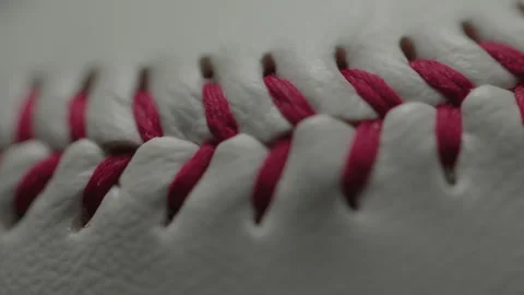 Dramatic, cinematic macro texture shots of a baseball Stock Footage 266190069