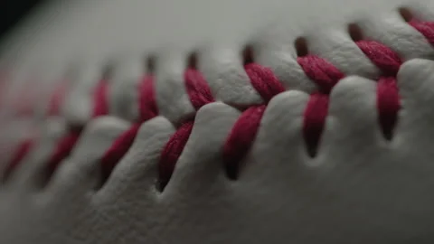 Dramatic, cinematic macro texture shots of a baseball Stock Footage 266190081