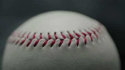 Dramatic, cinematic macro texture shots of a baseball Stock Footage 266190106