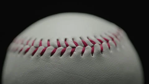 Dramatic, cinematic macro texture shots of a baseball Stock Footage 266190143