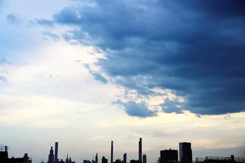 Dramatic Cinematic Moody Cloudy Sky Background Stock Photos