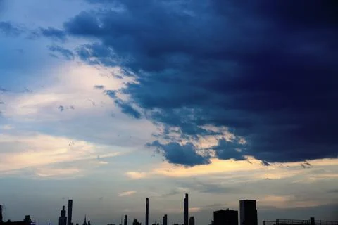 Dramatic Cinematic Moody Cloudy Sky Background Stock Photos