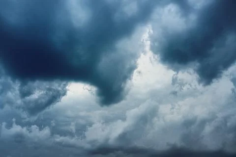 Dramatic Cinematic Moody Cloudy Sky Background Stock Photos