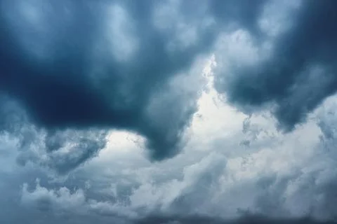 Dramatic Cinematic Moody Cloudy Sky Background Stock Photos