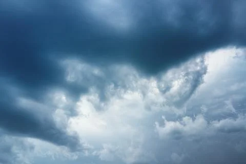 Dramatic Cinematic Moody Cloudy Sky Background Stock Photos