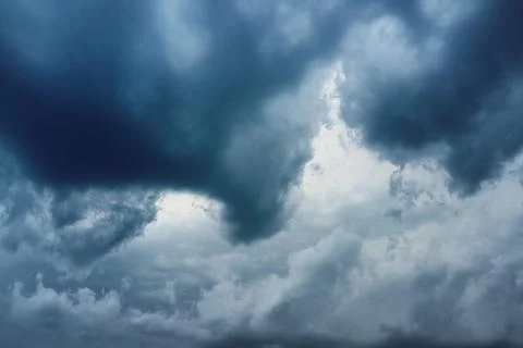 Dramatic Cinematic Moody Cloudy Sky Background Stock Photos