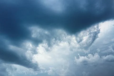 Dramatic Cinematic Moody Cloudy Sky Background Stock Photos