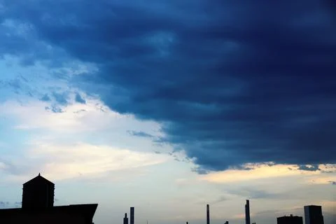 Dramatic Cinematic Moody Cloudy Sky Background Stock Photos