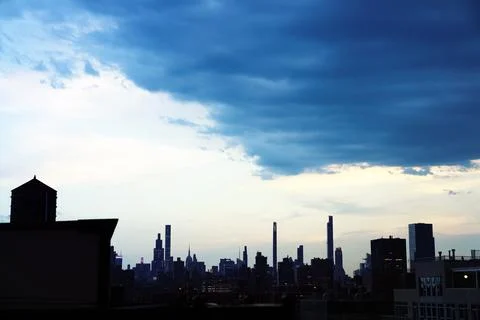 Dramatic Cinematic Moody Cloudy Sky Background Stock Photos