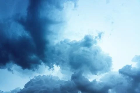 Dramatic Cinematic Moody Cloudy Sky Background Stock Photos