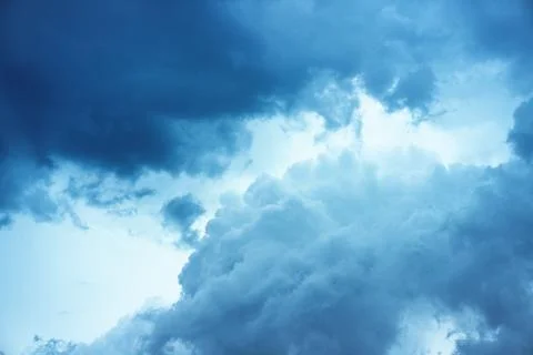 Dramatic Cinematic Moody Cloudy Sky Background Stock Photos