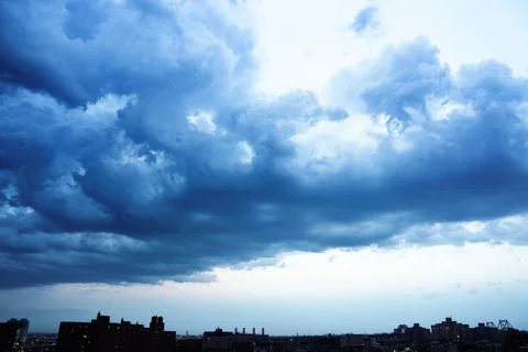 Dramatic Cinematic Moody Cloudy Sky Background Stock Photos