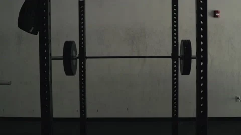 Dramatic cinematic scene of empty crossfit gym Stock Footage 66856520