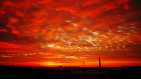 Dramatic city sunrise Stock Footage 79868389