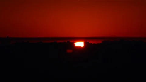 Dramatic City Sunrise Timelapse Stock Footage 96500704