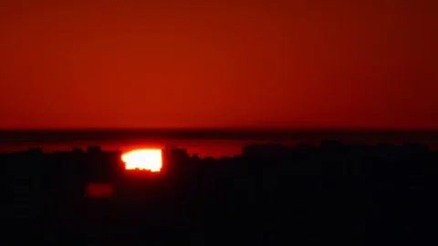 Dramatic City Sunrise Timelapse Stock Footage 96500727