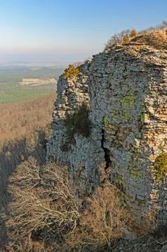 Dramatic Cliff in Morning Shadows Photos