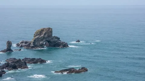 Dramatic cliffs and coastal beauty in Ecola State Park, Oregon, USA, a pristine Stock Footage 309321409