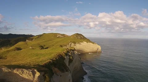 Dramatic Cliffs and Coastline Flyby Vídeos de archivo 49359977