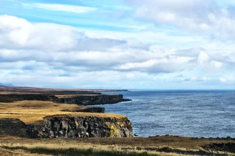 Dramatic cliffs and rocks in Iceland Stock Photos