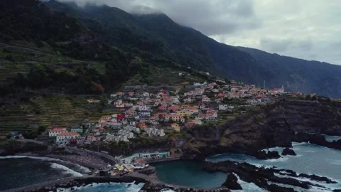 Dramatic Cliffs and Turquoise Waters: Drone Views of Seixal Stock Footage 296327217