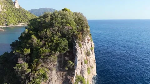 Dramatic Cliffs Dropping into Calm Blue Mediterranean Sea – Aerial Drone View Stock Footage 315073741