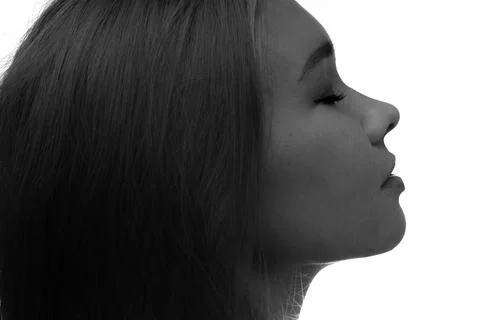 Dramatic close up monochromatic portrait Stock Photos