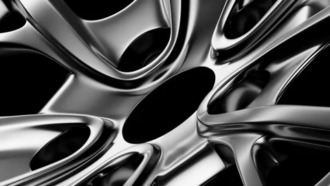 A Dramatic Close-up of a Rotating Wheel Rim Stock Footage 315365641