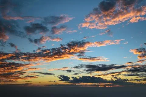 Dramatic cloud and sky when sunset Stock Photos