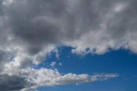Dramatic cloud formation and blue sky break in Tbilisi, Georgia Foto stock